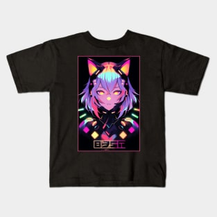 Anime Cat Girl | Quality Anime Design | Chibi Cat Girl Miaw | Manga Anime Art Kids T-Shirt